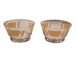 Vintage Libbey Mid-Century Modern Retro Dessert Cup Bowl Glasses Set of 2